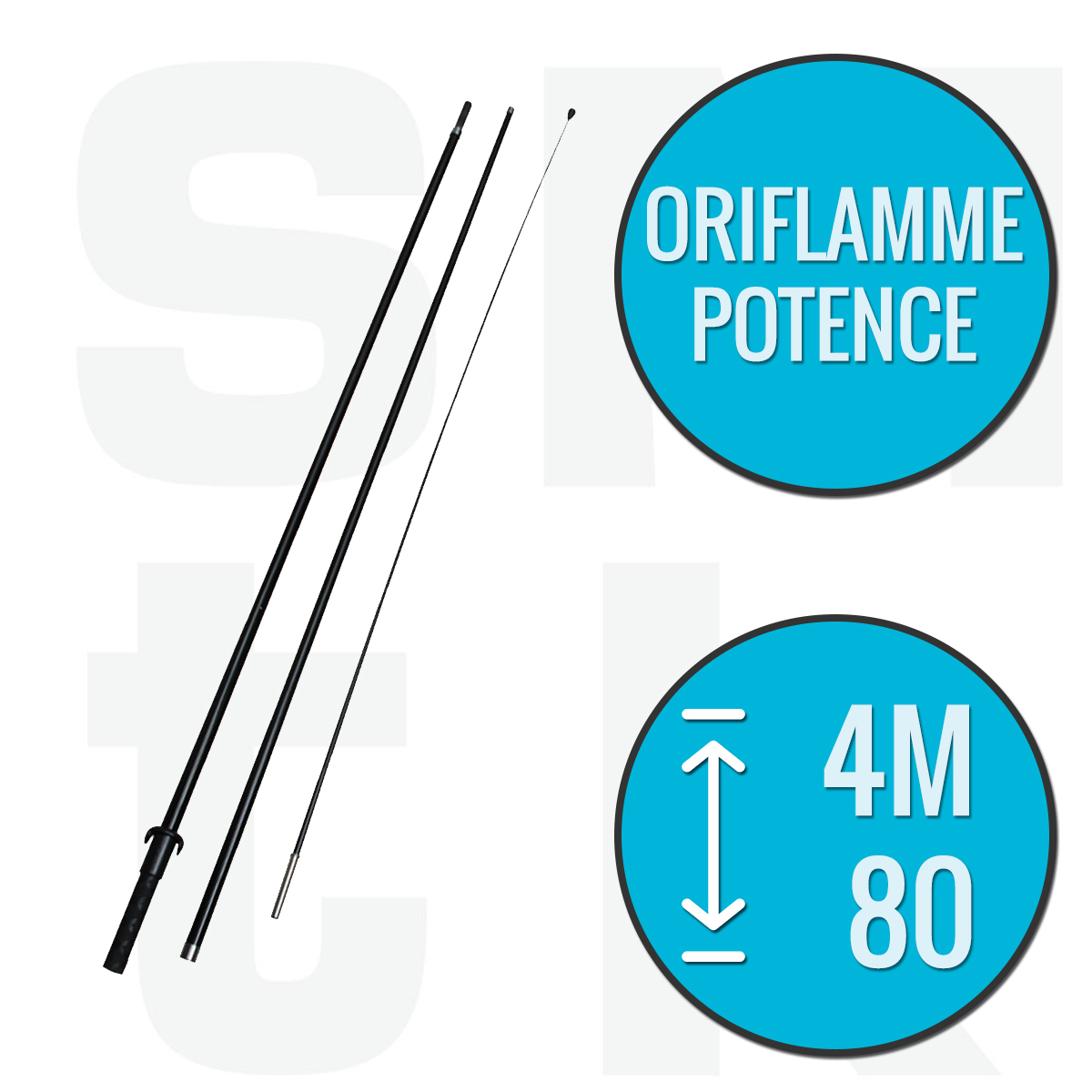 mat d'oriflamme avec potence de 4m80